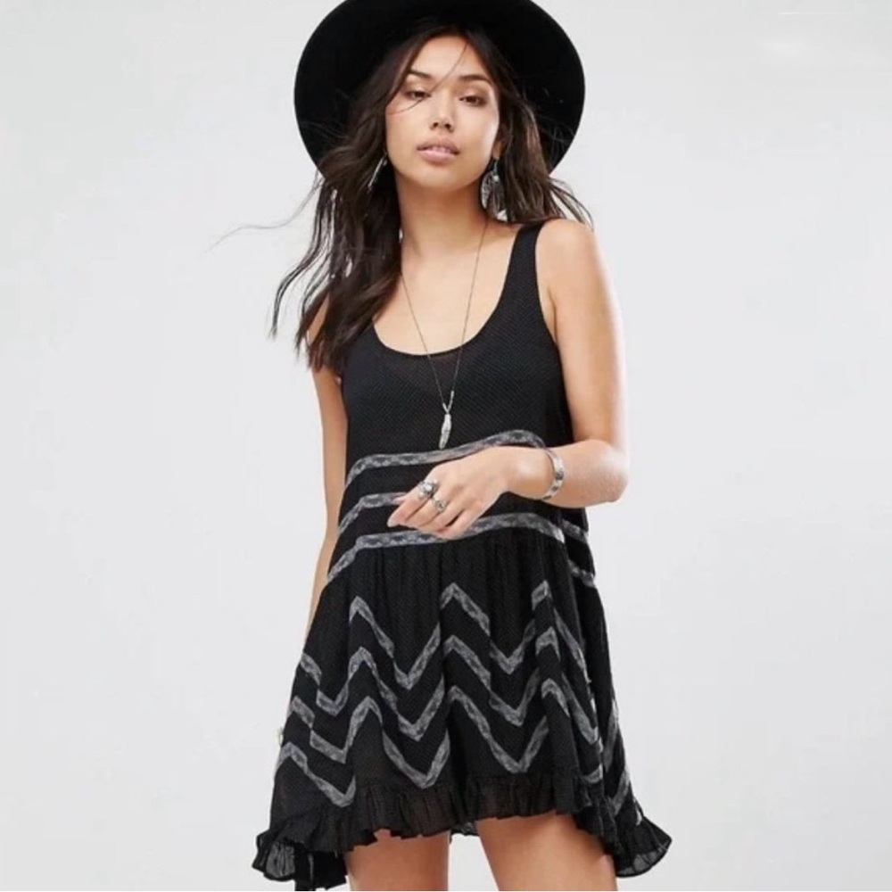 Free People Voile and Lace Trapeze Slip